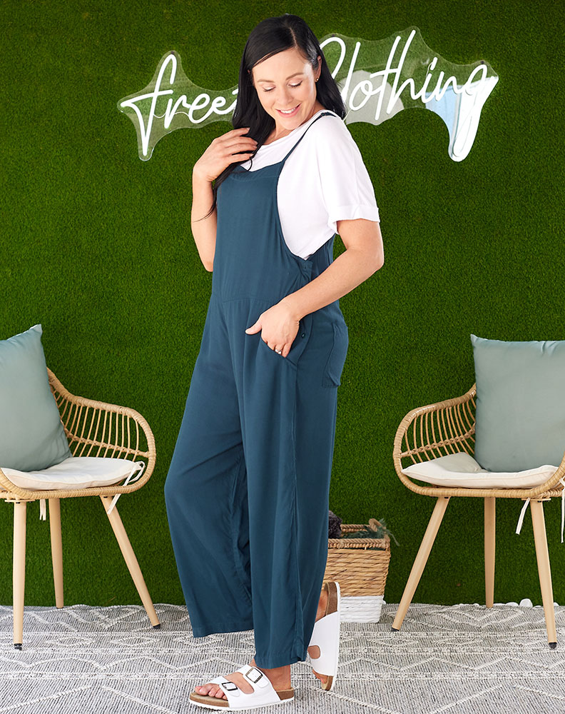 Rayon Overalls - Teal