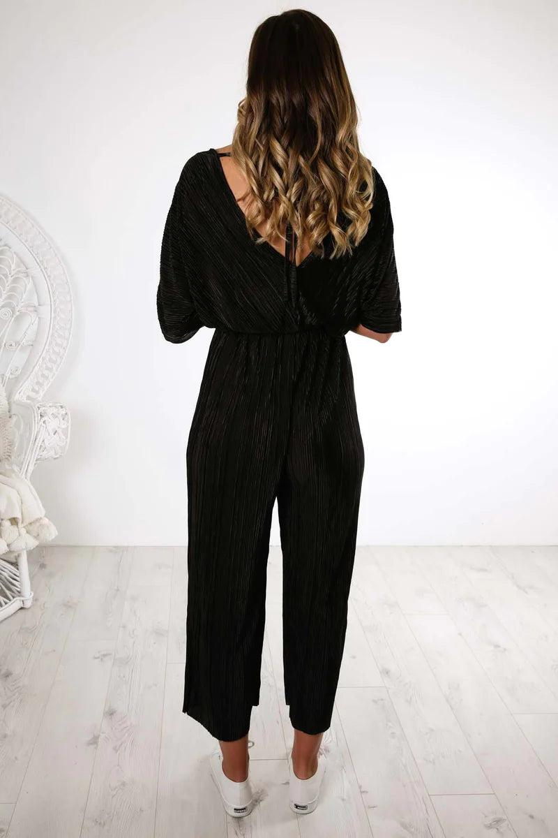 Black Pleated Jumpsuit