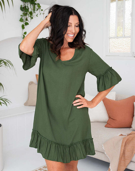 Shift Dress- Olive