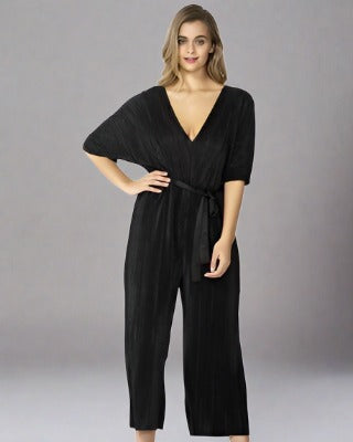 Black Pleated Jumpsuit